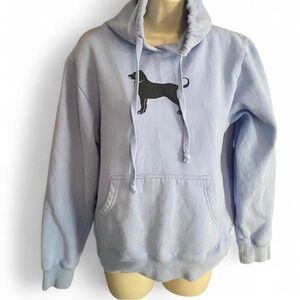 The Black Dog Light Blue Hoodie with Silhouette